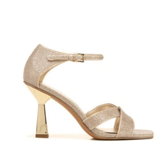 Franco Sarto Rania 2 Stiletto Cut-Out gold high heels Sz 7M - Picture 2 of 10